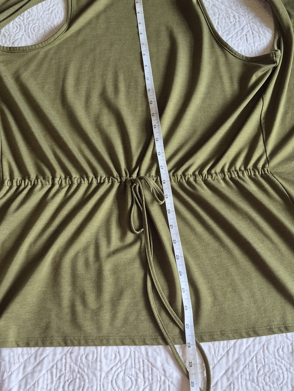 Olivia Sky Olive Green Draped Open-Front Vest - Picture 7 of 10